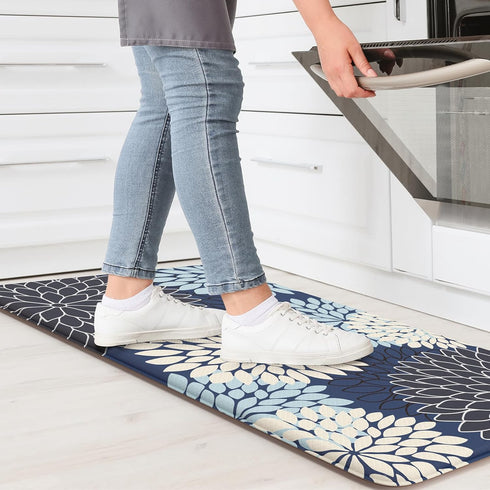 KIMODE Anti Fatigue Kitchen Mat, 17.3"x29" Non-Slip Waterproof Padded Floor Mat for Laundry and Office