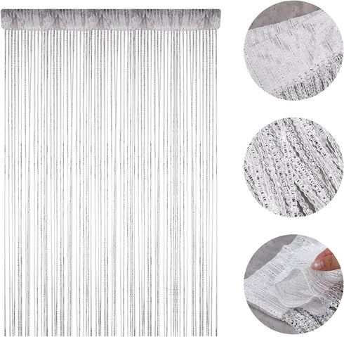 Door String Curtain, Wall Panel Fringe Window Room Divider Blind, Decorative Tassel Screen for Home, Wedding