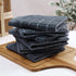 Homaxy 100% Cotton Terry Kitchen Dish Cloths, Ultra Soft and Absorbent, 6 Pack, 12 x 12 Inches, Dark Grey