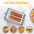 HealSmart 2 Slice Stainless Steel Toaster, Extra Wide Slot, Removable Crumb Tray, Retro Compact Oven, Silver