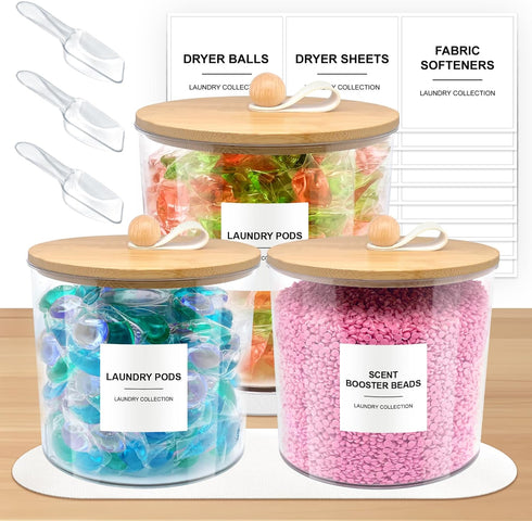 3 Pack Laundry Pods Container,Laundry Room Organization and Storage Jars,Laundry Detergent Container