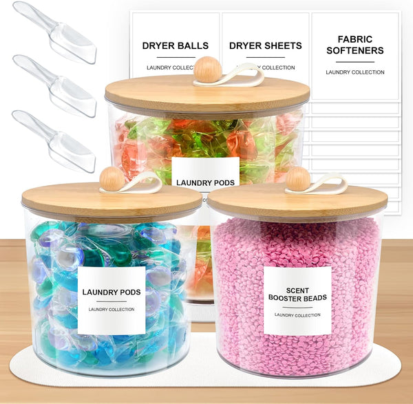 3 Pack Laundry Pods Container,Laundry Room Organization and Storage Jars,Laundry Detergent Container