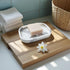 Jusmioke Natural Marble Soap Dish for Bathroom Shower SinkStone Soap Holder with Drying