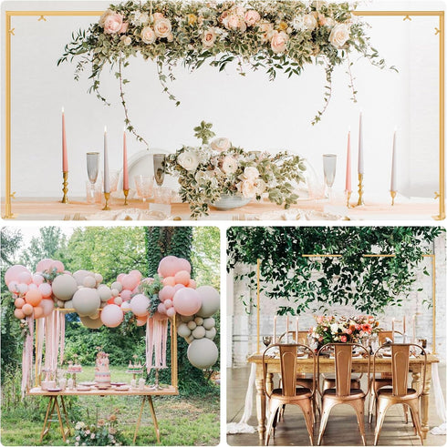 31"-110'' 31"-64" Over The Table Rod Stand with Clamps Adjustable Length Height Gold Table Balloon Arch Stand
