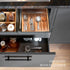 Bamboo Silverware Organizer, Kitchen Drawer Utensil Holder, Cutlery Tray with Grooved Drawer Dividers