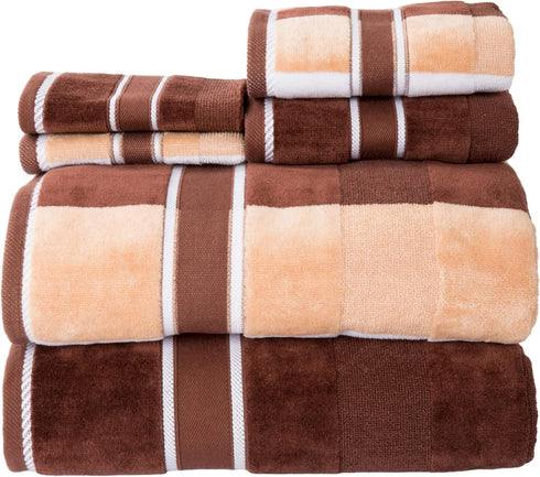 Lavish Home 6 Piece Bathroom Towels Set - 525 GSM 100% Cotton