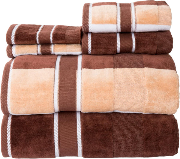 Lavish Home 6 Piece Bathroom Towels Set - 525 GSM 100% Cotton