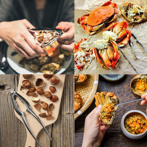 Set, 8Pcs Set Lobsters Crackers and Picks Crab Leg Cracker Tools - Stainless Steel Seafood Crackers & Forks Nuts
