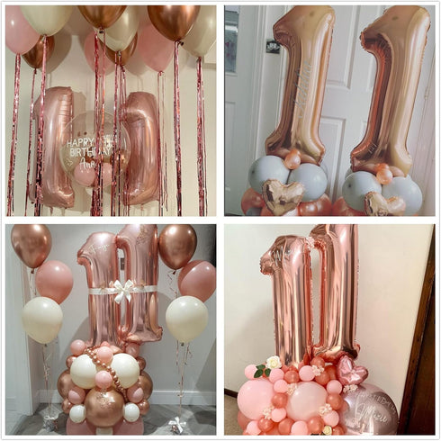 11th Birthday Decorations for Girls - Rose Gold 11 Birthday Party Supplies, Balloons Decoration for Her