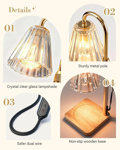 Dimmer 3-Wick (2 Bulbs Marycele Candle Warmer Lamp with Timer & - Mothers Day Gifts for Women Mom Her, Aesthetic Office