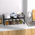 iPEGTOP Large Expandable Cabinet Storage Shelf Organizer Rack - Heavy Duty Stackable Steel Metal Spice Rack, Black - 1