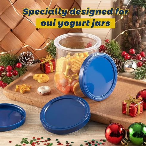 48 Set Tessco for you Pcs Yogurt Jar Lids Plastic Yogurt Lids Compatible with Oui Jars Food Storage Replacement Lid