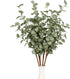 6 Pcs Eucalyptus Stems, 27'' Greenery Leaf Spray, Artificial Floral Plants for Home Party Wedding Decoration