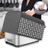Yarwo 4 Slice Toaster Cover with Pockets, Nylon Fits Most Long Slot Toasters, Gray with Arrow