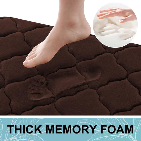 OLANLY Memory Foam Bath Mat Rug 30x20, Ultra Soft Non Slip Absorbent Bathroom Rug, Comfortable Thick Carpet