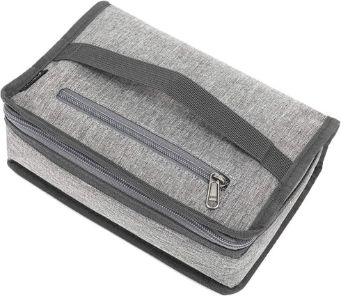 FlowFly Mini Cooler Lunch Box, Portable Soft Bag Thermal Meal Tote Kit with Handle, Heather Grey