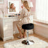 360 JupiterForce Adjustable Vanity Stool Chair for Makeup, Swivel Makeup Vanity Chair Faux Leather Vanity Stool