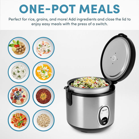 Aroma 8-Cup (Cooked) Rice Cooker ARC-914SB
