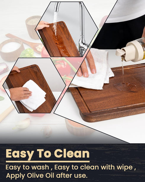Countertop, 18x12 inch Axeman Walnut Wood Cutting Board with Juice Groove for Kitchen Tick American Black-Walnut Wooden