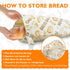 2 Pack Packaging Bread Bags For Homemade Bread,Cotton Beeswax Bread Bags For Sourdough,Waxed,Reusable Cloth Bread Bag
