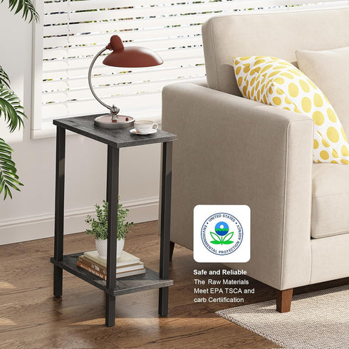 TB01BY062 TUTOTAK Small Side Table, Narrow End Table, Skinny Sofa Table, Slim Nightstand, Couch Table, Living Room, Bed