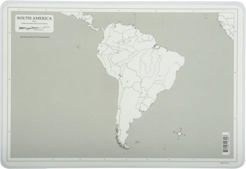 Painless Learning South America Map Placemat, 12 x 17 1/2 Inches