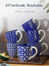 Set 6, 16 oz DOWAN Coffee Mugs of Large Porcelain Coffee Cups with Handle for Coffee Tea and Cocoa, Ceramic Coffee Mug