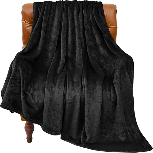 BEDELITE Black Fleece Blanket, Luxury Plush Cozy Throw Blanket 50x60 inches, Super Soft Warm Lightweight