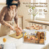 RISICULIS Countertop, Large Bread Box for Kitchen Bread Storage Container, and Utensil Organizer with Bamboo Cutting
