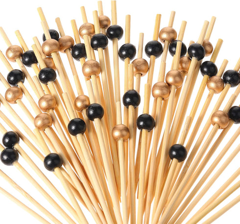 Patelai 120 Pcs Fancy Cocktail Picks, 4.7 Inch Decorative Toothpicks for Appetizers, Drinks, Food, Desserts,