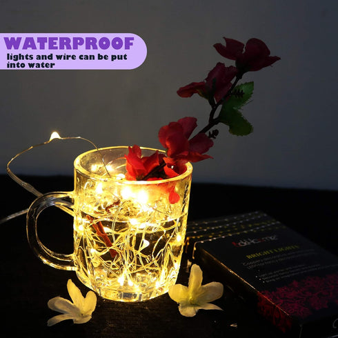 OakHaomie 6 Pack 10ft LED Starry String Lights, 30 Micro LEDs on Silvery Copper Wire, Warm White