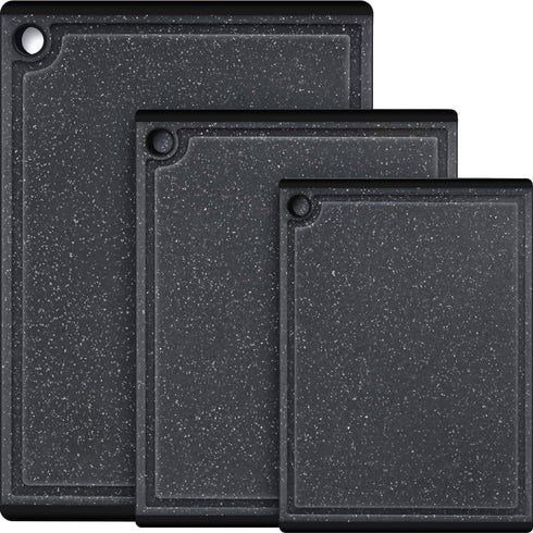 Plastic Cutting Boards for Kitchen, 3-Piece Large Set, Dishwasher Safe Chopping Boards with Non-slip Feet