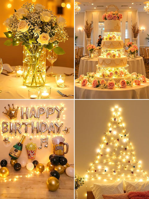 5 Pack 7 20 Minetom Fairy Lights Battery Operated, FT LED Fairy Lights with Timer, String Light Battery Powered, Silver