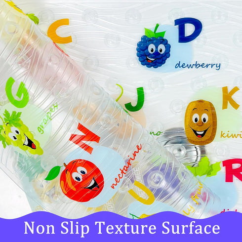 35x16 inch, BEEHOMEE Polyvinyl Chloride (PVC) Bath Mat, Alphabet, Square, XL Size, Textured Pattern, Suction Cups
