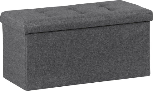 ZenStyle 30Inches Storage Ottoman Bench, Folding Footrest Padded Seat, Storage Chest Long