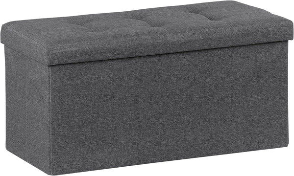 ZenStyle 30Inches Storage Ottoman Bench, Folding Footrest Padded Seat, Storage Chest Long