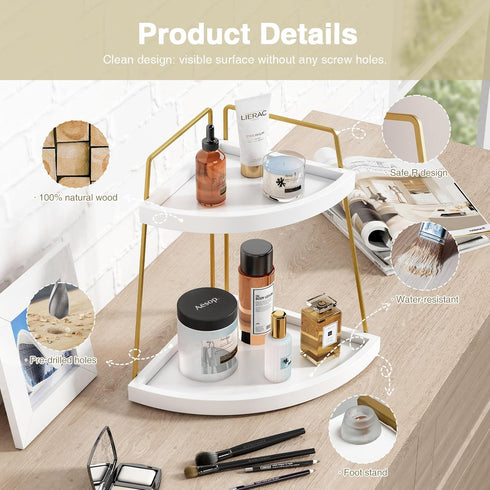 Counter 2 Countertop, Forbena Corner Bathroom Organizer, Tier Bathroom Organizer Small Bathroom Sink Top Trays Corner