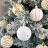 30PCS Christmas Balls Ornaments - 60MM Gold & White Painted Shatterproof Hanging Decorations for Tree