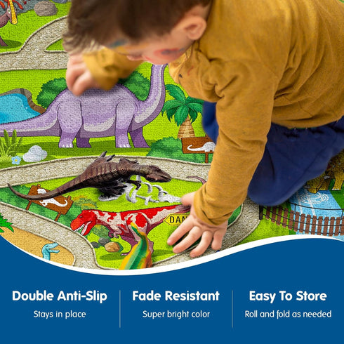 Interactive Dinosaur Play Rug for Kids - Non-Slip Learning Carpet