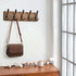 WEBI Rustic Coat Rack Wall Mount, Solid Wood Coat Hooks, 16" Hole to Hole, 5 Triple Hooks for Hanging Coats