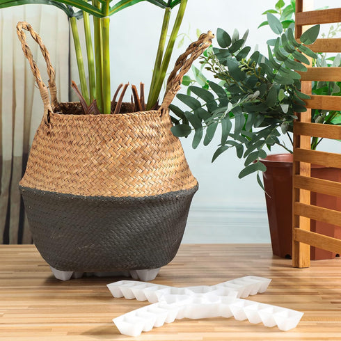 6 Patio(11.8 Inch,White) Panelee Pcs Plant Pot Stand Riser Adjustable Cuttable Plastic Under Plant Stand Prevent Water