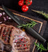 Set of 8 Stainless Steel Steak Knives, Serrated and Dishwasher Safe, Elegant Black Design