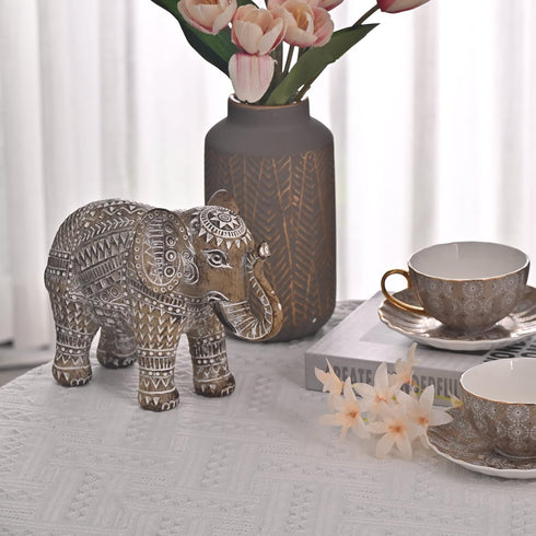 4.3" TERESA'S COLLECTIONS Boho Elephant Decor, Elephant Statues Brings Good Luck for Home Decor, Jumbo Figurines Resin