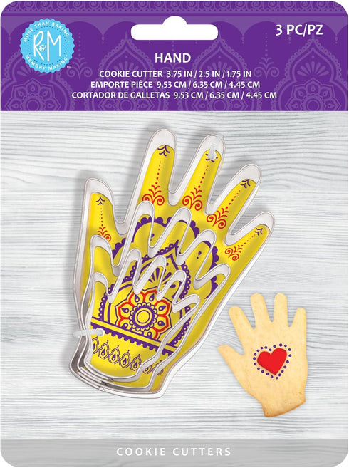 R&M Hand Shaped Cookie Cutter Set, 3-Piece
