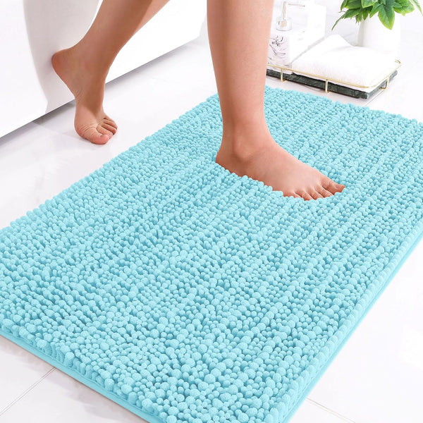 Arotive Luxury Chenille Bathroom Rug Mat, Extra Soft Thick Absorbent Shaggy Bath Mats, Non-Slip Machine Wash