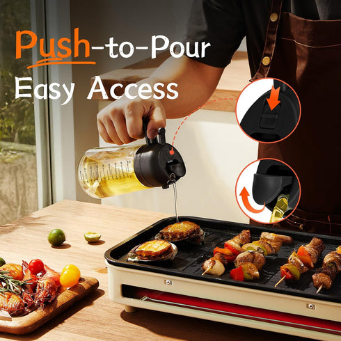 16oz/470ml 2 1 TrendPlain Glass Olive Oil Sprayer for Cooking in Olive Oil Dispenser Bottle for Kitchen Gadgets and Air