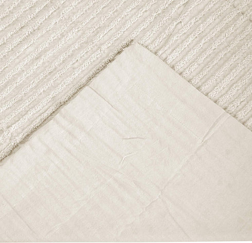 Better Trends Jullian Collection Standard Sham, 100% Cotton Tufted, Super Soft Lightweight, Ivory Bold Stripes