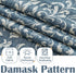 jinchan Floral Valance Curtain for Kitchen, Living Room, Vintage Flower Blue Valance, Room Darkening Window Treatment,
