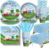 APOWBLS Chugga Chugga Two Two Birthday Party Supplies, Paper Plate, Cup, Napkin, Disposable