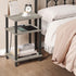 TUTOTAK End Table with Charging Station, Nightstand with USB Ports, 3-Tier Storage Shelf for Small Space, Sofa Table